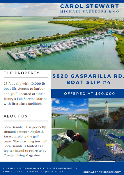 Boca Grande Florida Boat Slip
